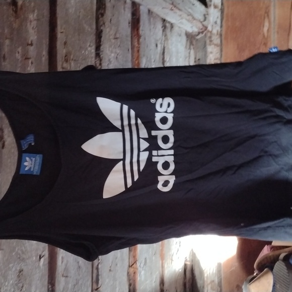 Adidas black+white tank top(8/L) - Picture 1 of 3